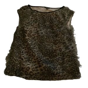 Ann Taylor women’s cheetah animal print sleeveless top size 00 crew neck top